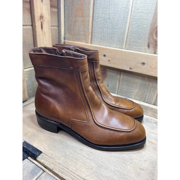 Hy-Test US8.5D Vintage Safety Toe TUFGUM Work Boots Tan Brown  